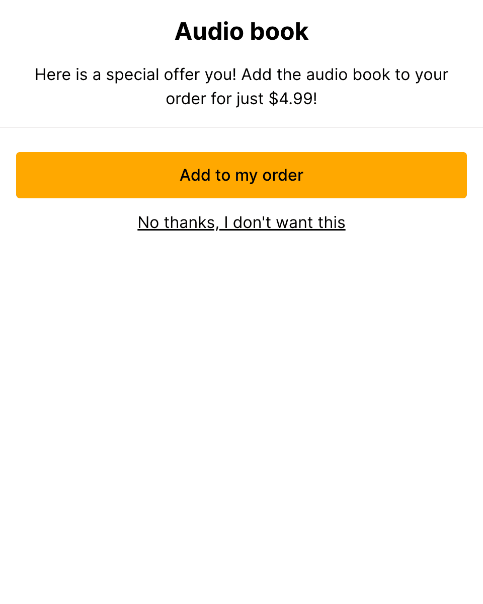 Related product one-click upsell 2