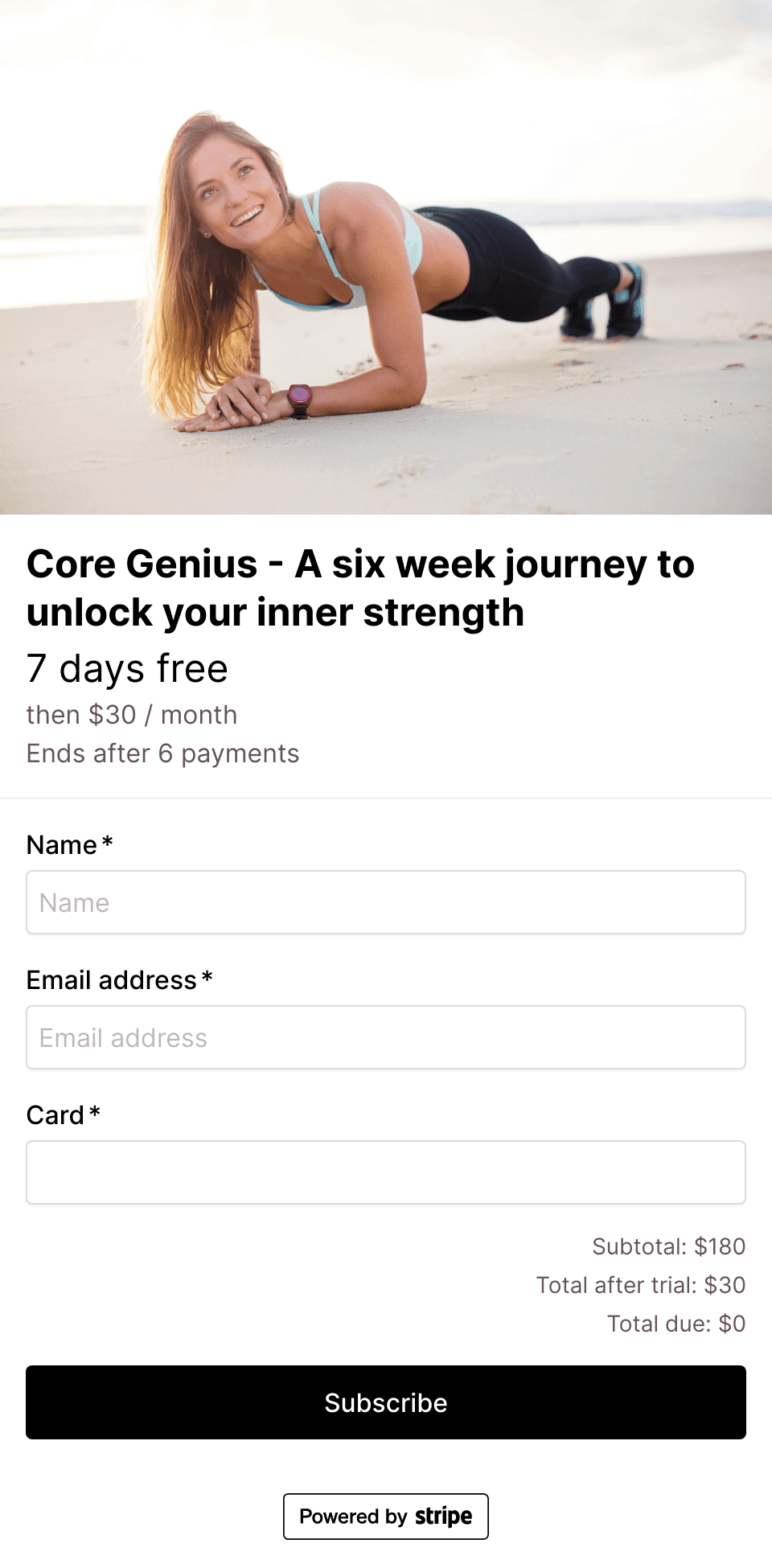 Six month payment plan
