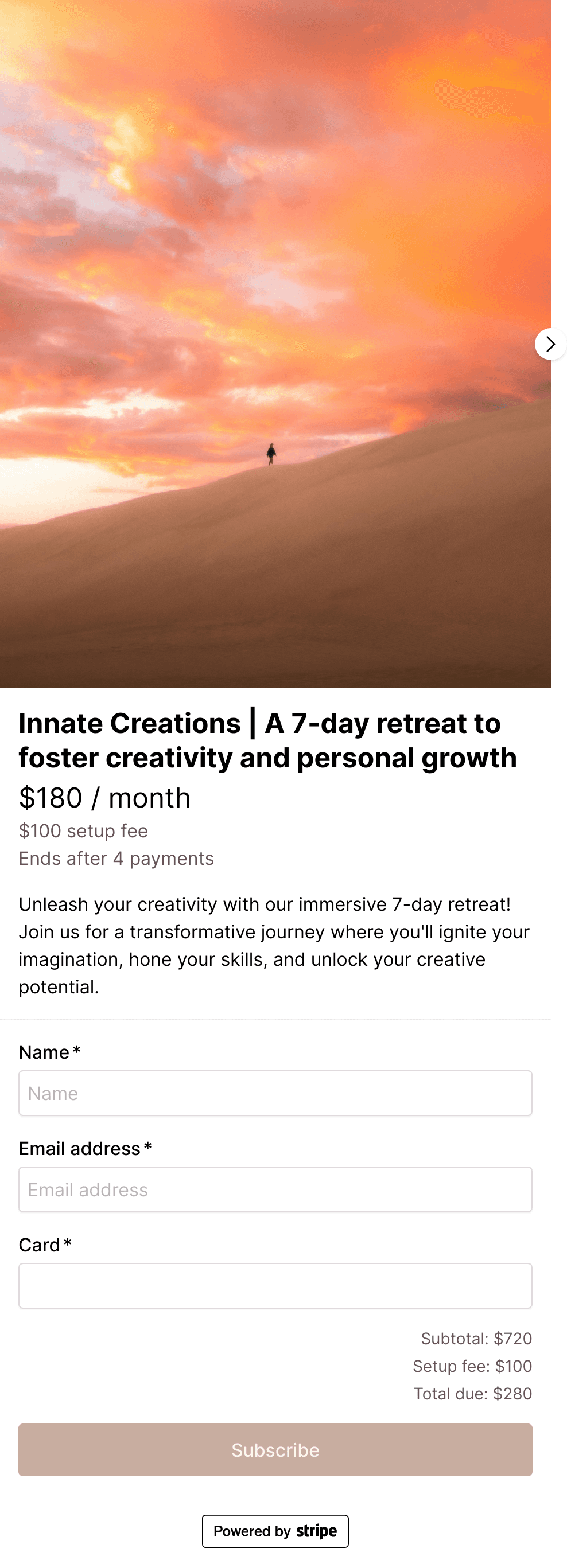 Retreat Payment Plan Template