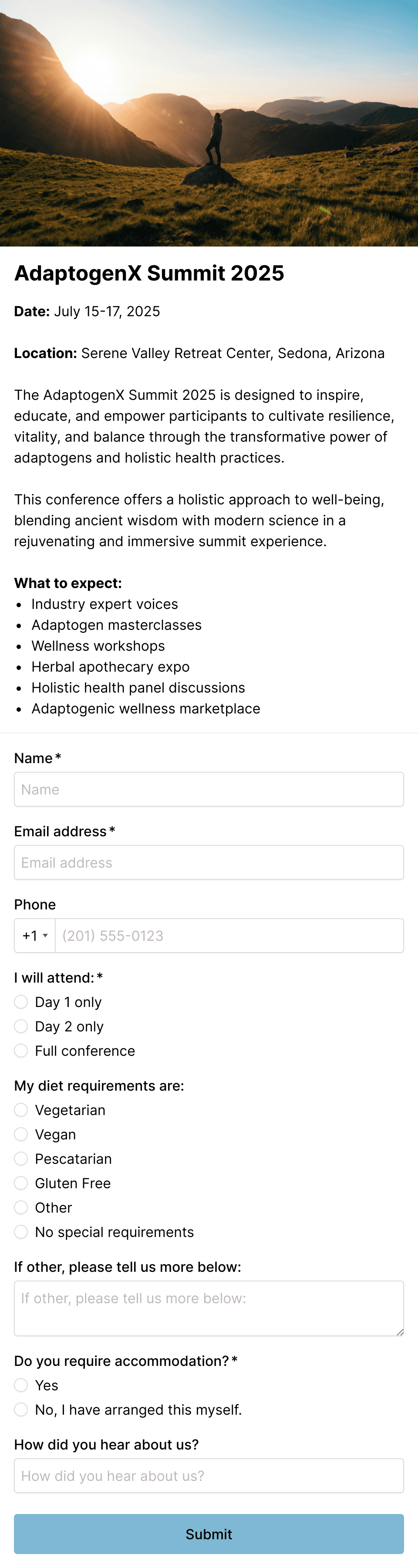 Wellness conference registration template