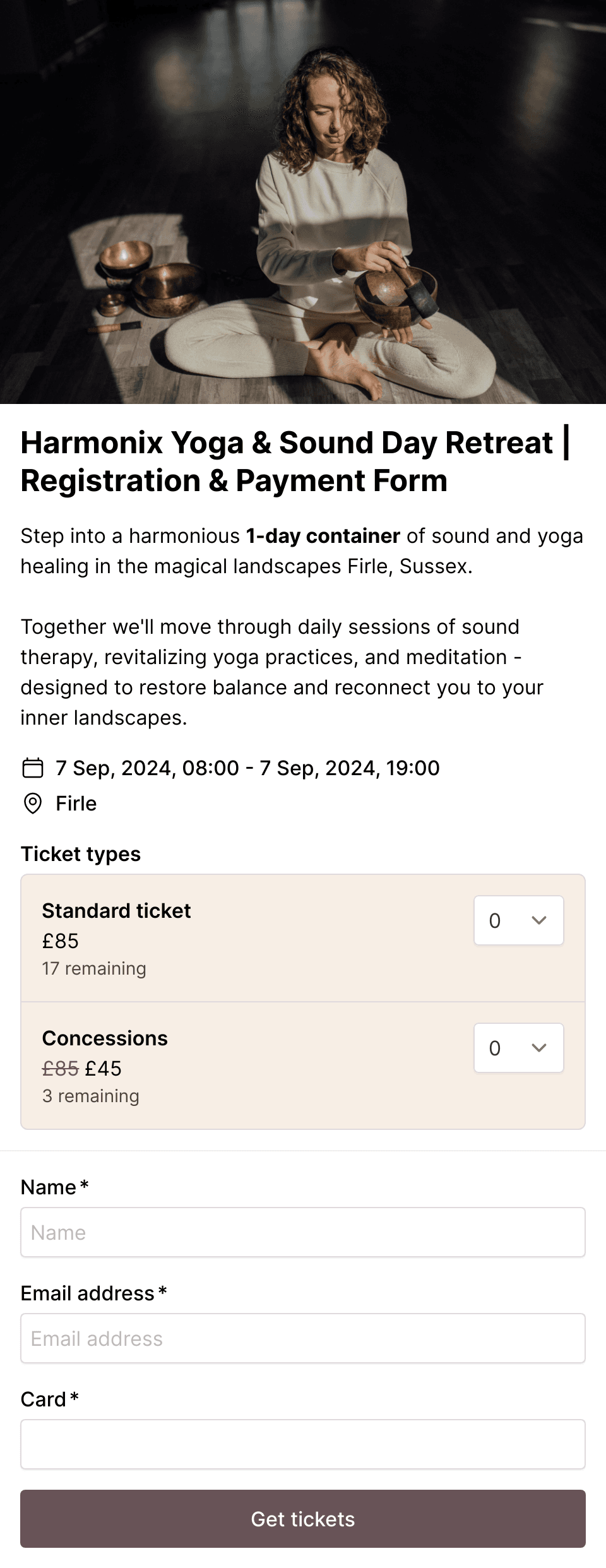 Sound bath & yoga retreat